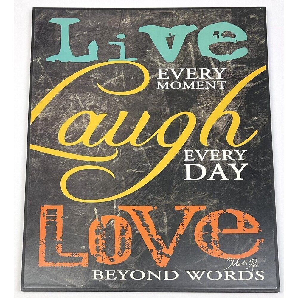 10.75"x13.75" MARLA RAE Black LIVE LAUGH LOVE Wooden WALL ART WM120223 EUC